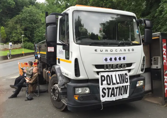 Polling station on Shelah Road in Halesowen