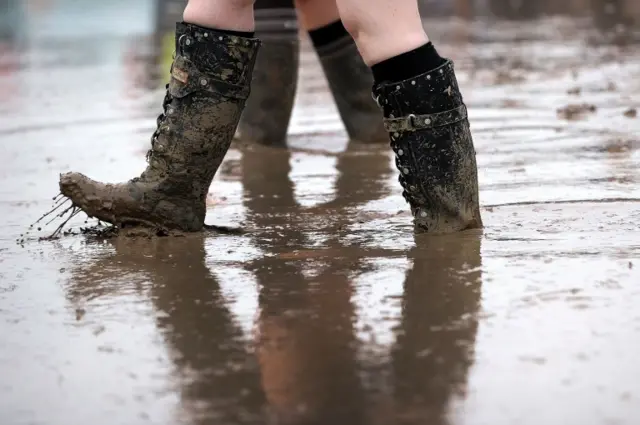 Wellies walk through mud