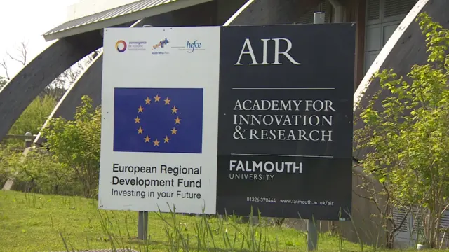 Falmouth sign for EU funding