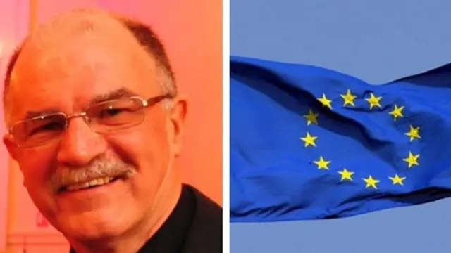 Martin Blencowe and an EU flag