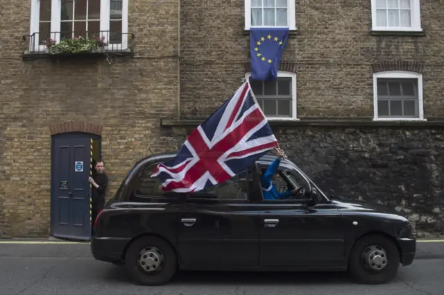 Taxi with Union Flag