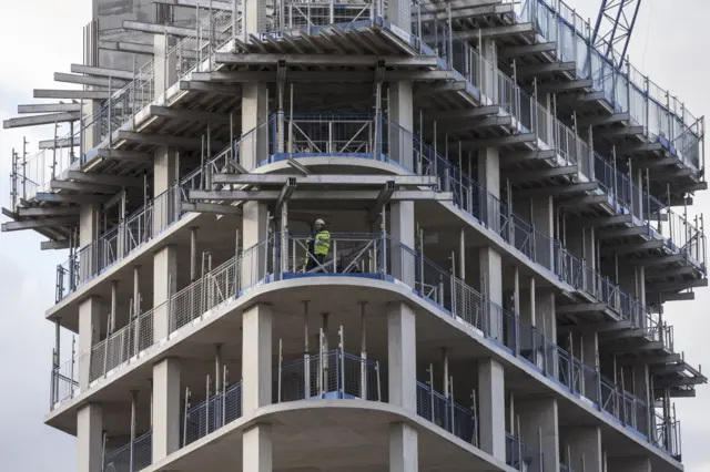 Construction work on new high rise