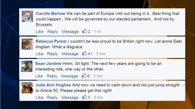 BBC Look East Facebook comments