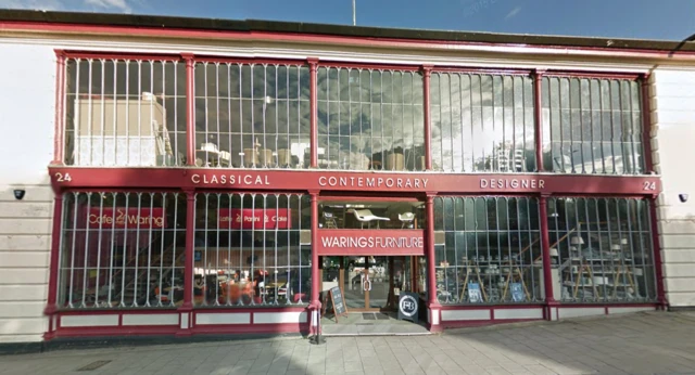 Exterior view of Warings Furniture on Cattle Market Street in Norwich