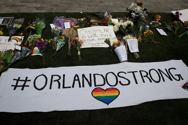 Banner reading Orlando Strong