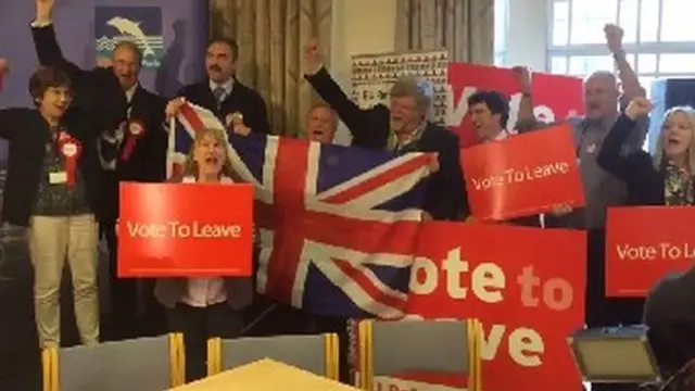 Leave campaigners celebrating