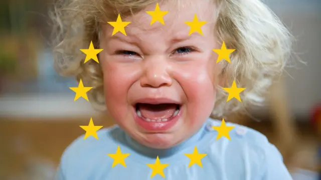 A child crying over the EU