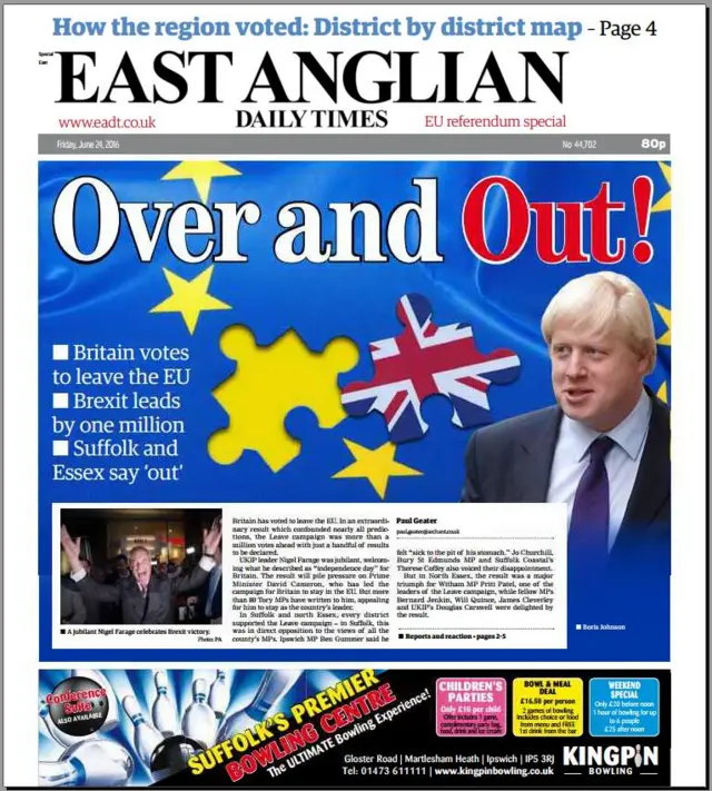 Front page of the EADT