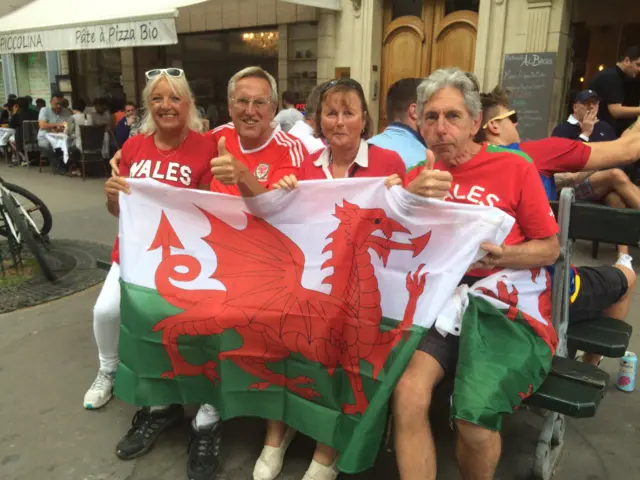 Wales fan with flag