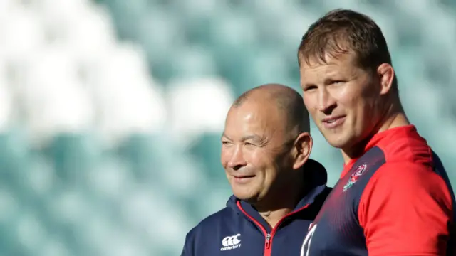 Dylan Hartley and Eddie Jones