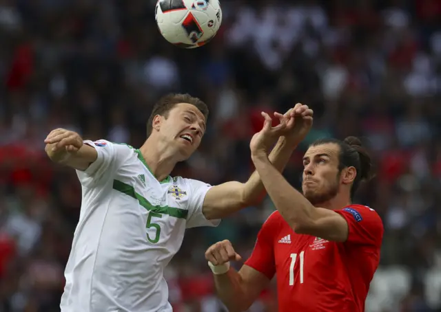 Jonny Evans and Gareth Bale