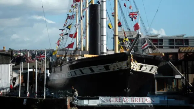 SS Great Britain stands in Bristol's docks