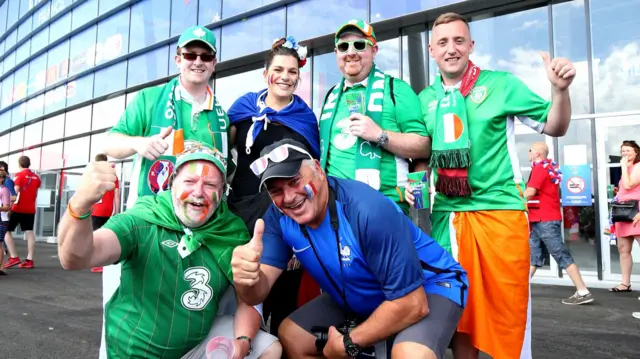 Republic of Ireland and France supporters