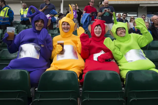 Fans dress as the tellytubbies