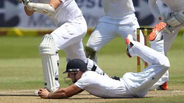 James Taylor makes a catch at short leg