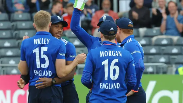 England players celebrate