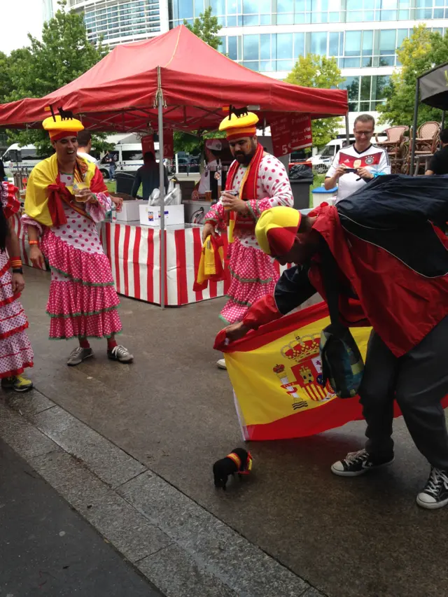 Spain fans at Stade de France