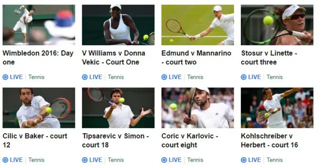 Live tennis video from Wimbledon