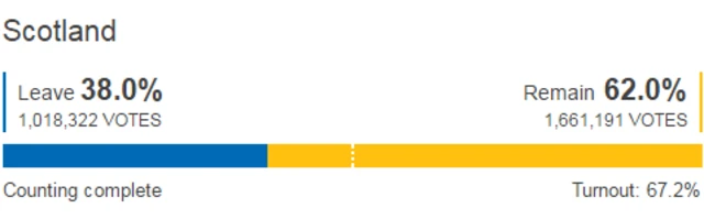 Scotland votes Remain