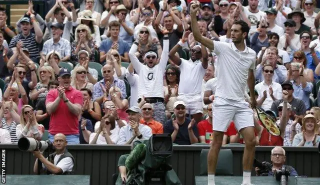 James Ward - having lost the opening nine games of his match - sparked wild cheers when he finally won a game in the second set