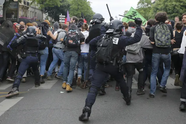 French demonstrators