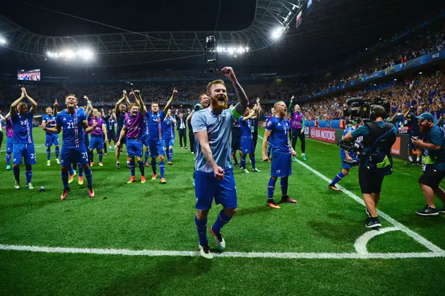 Iceland celebrate victory over England