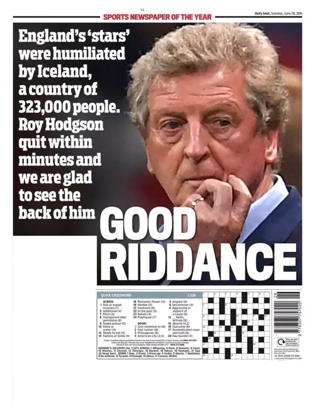 Daily Mail back page