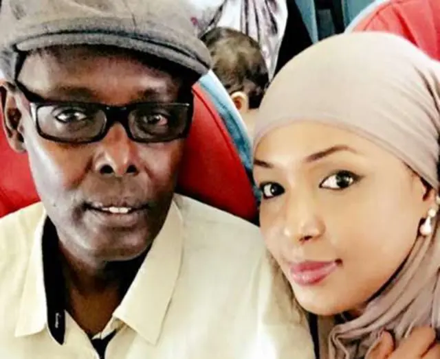 Samira Mohamed Abdi with her father