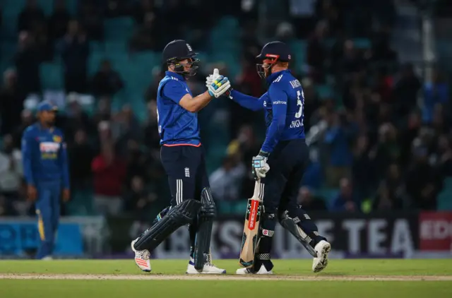 Jos Buttler and Jonny Bairstow at close of play