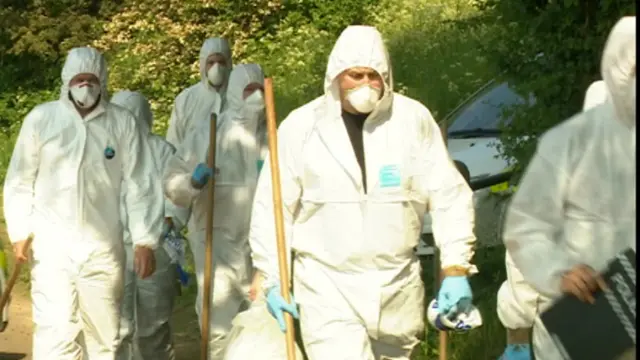 Forensic officers working at Weybread