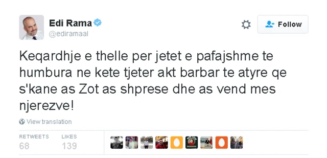 Tweet in Albanian