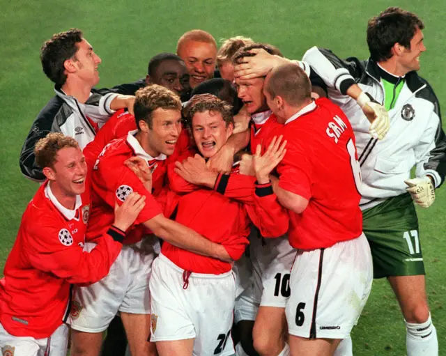 Manchester United winning the Champions League in 1999