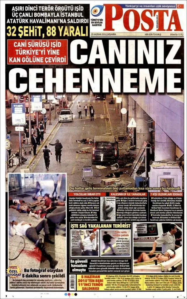 Front page of Posta, with headline 'go to hell'