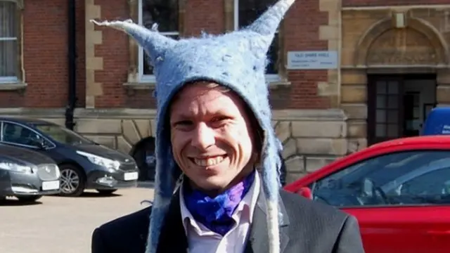 Lauri Love outside Bury St Edmunds Magistrates