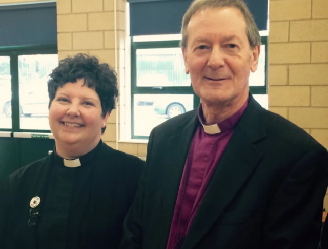 The Venerable Janet McFarlane with the Bishop of Derby the Rt Revd Dr Alastair Redfern