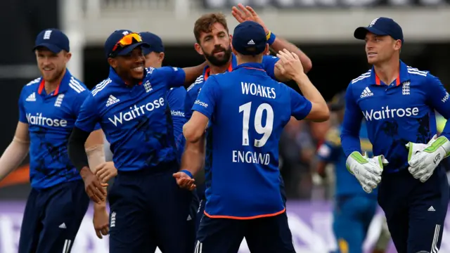 England players celebrate