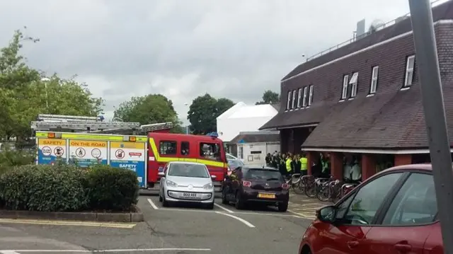 Fire engines at Crewe Asda