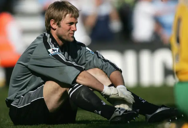 Robert Green during Norwich's 6-0 defeat to Fulham in 2005