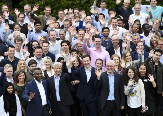 George Osborne and employees of JP Morgan Chase