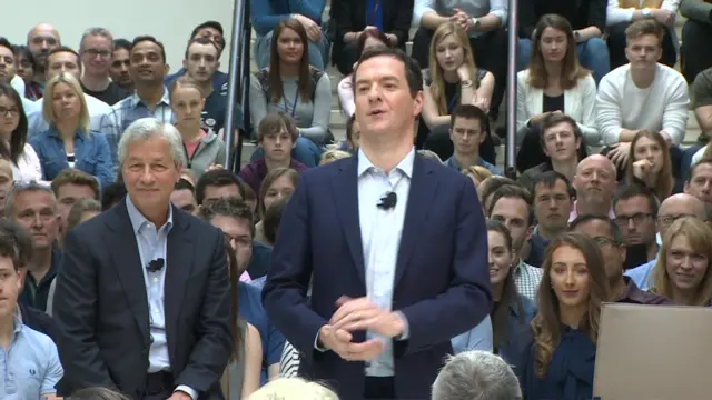 George Osborne speaking to JP Morgan staff in Bournemouth