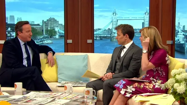 David Cameron being interviewed on ITV's Good Morning Britain