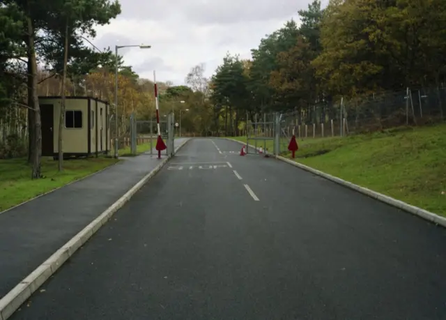 Photograph taken in 1995 showing the view from inside the camp