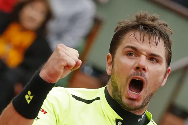 Stan Wawrinka clenches his fist