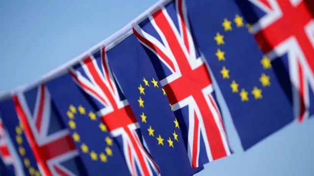 Union Jacks and EU flags