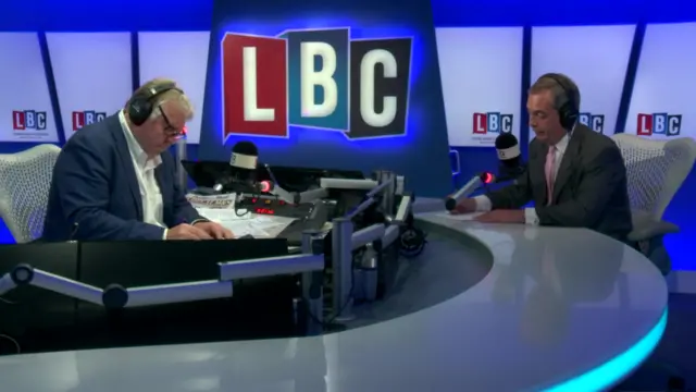 Nigel Farage speaking to LBC's Nick Ferrari