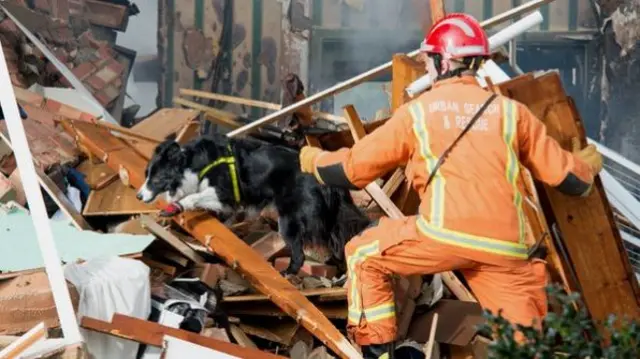 Firefighters at the scene in Clacton