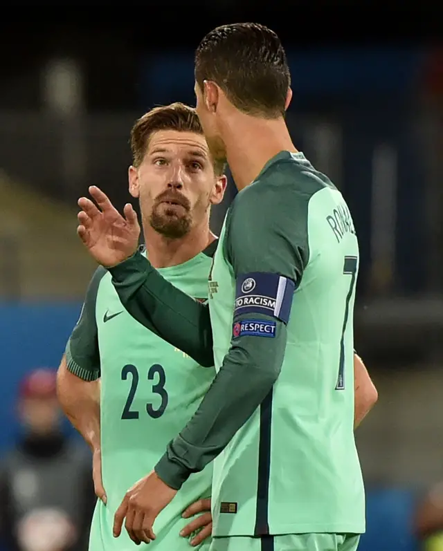 Adrien Silva and Cristiano Ronaldo