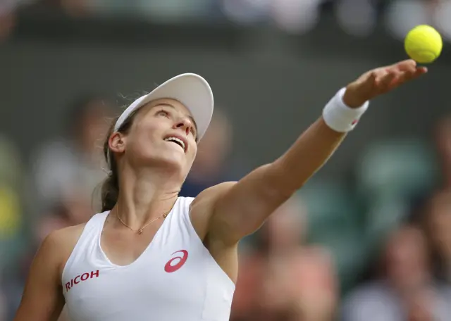 Johanna Konta serves