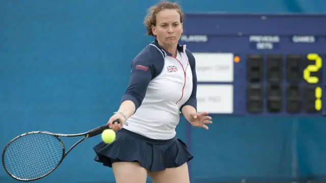 British deaf tennis player Valerie Copenhagen