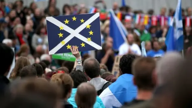 Protestors call for Scotland to remain in the EU